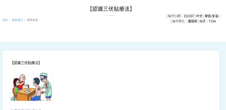 埔里基督教醫院-【認識三伏貼療法】