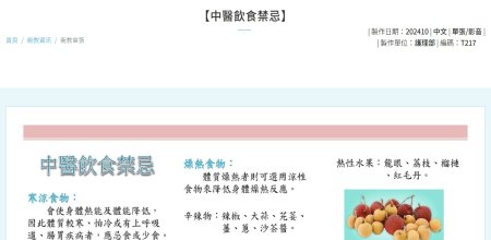 埔里基督教醫院-【中醫飲食禁忌】